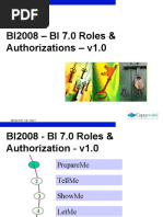 Bi2008 - Bi 7.0 Roles & Authorizations - V1.0: India Sap Coe, Slide 1