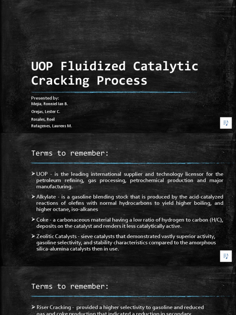 UOP Fluid Catalytic Cracking Overview | PDF | Cracking (Chemistry ...