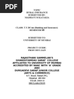 1OO MARKS PROJECT ON RURAL INSURANCE