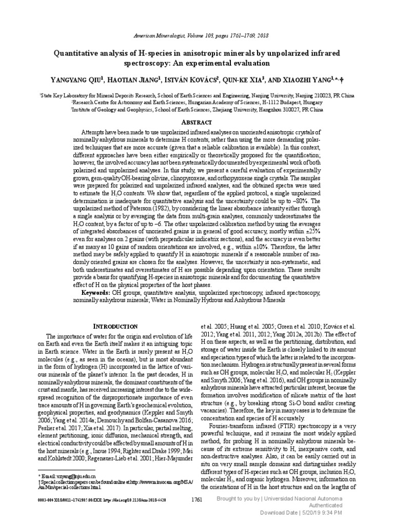 Qiu Et Al., 2018 PDF Polarization (Waves) Infrared Spectroscopy