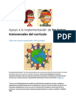 Implementación temas transversales currículo