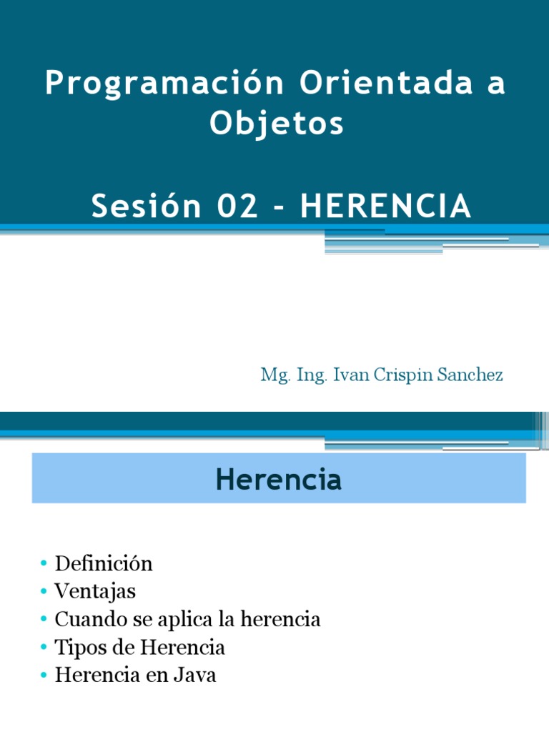 Sesión 02 POO | PDF | Herencia (Programación Orientada a Objetos ...