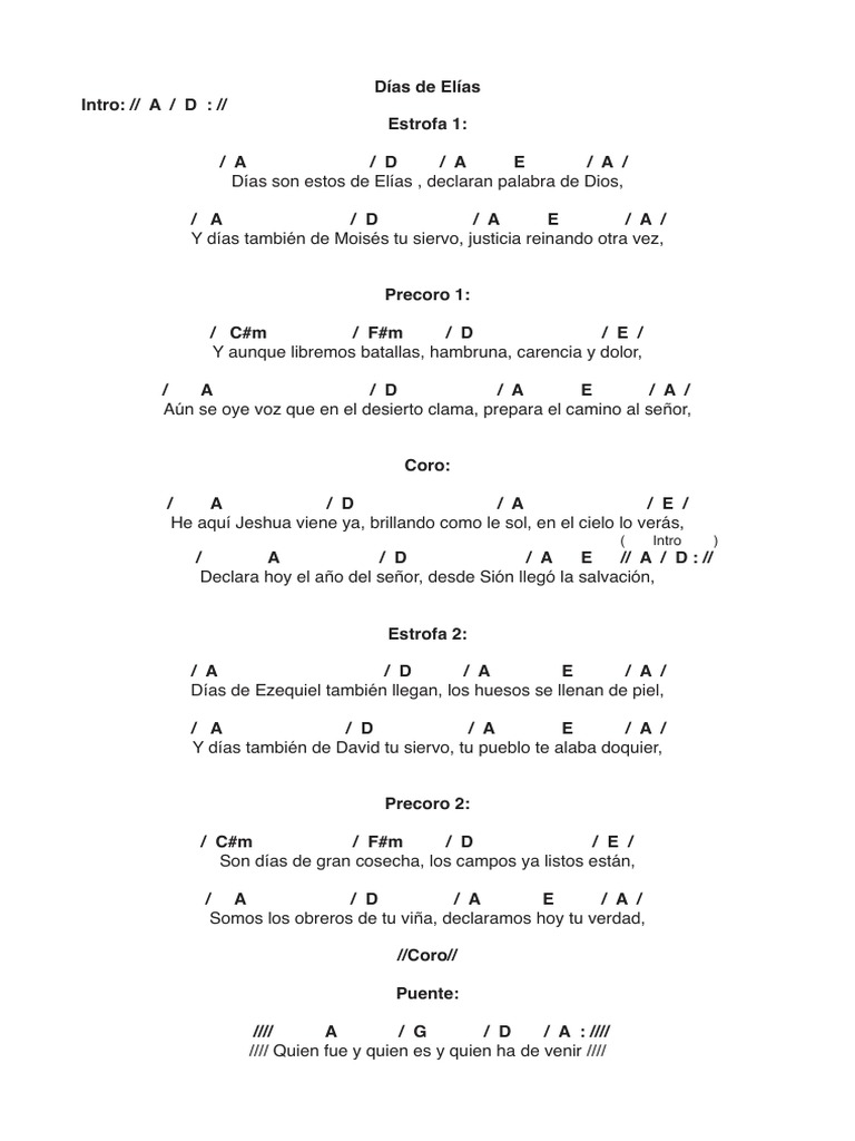 Acordes y letra de 