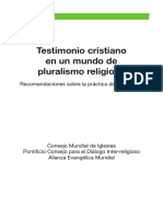 Testimonio cristiano en un mundo de pluralismo religioso