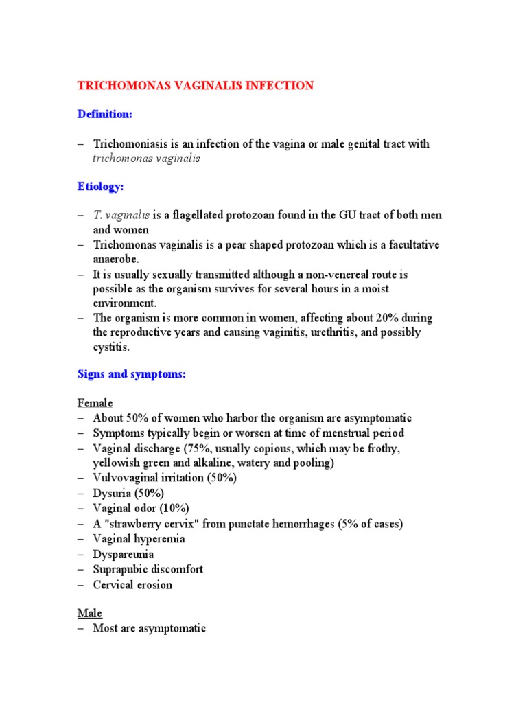 Trichomonas Vaginalis Infection | PDF | Self-Improvement | Wellness