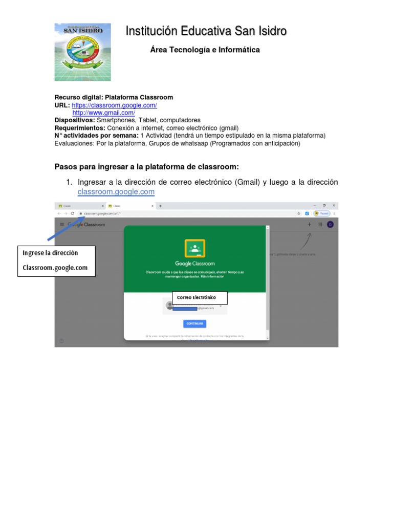 C MO ACCEDO A CLASSROOM visual data 5