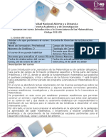 Syllabus Del Curso Introducción A La Licenciatura de Las Matemáticas - Código 551102