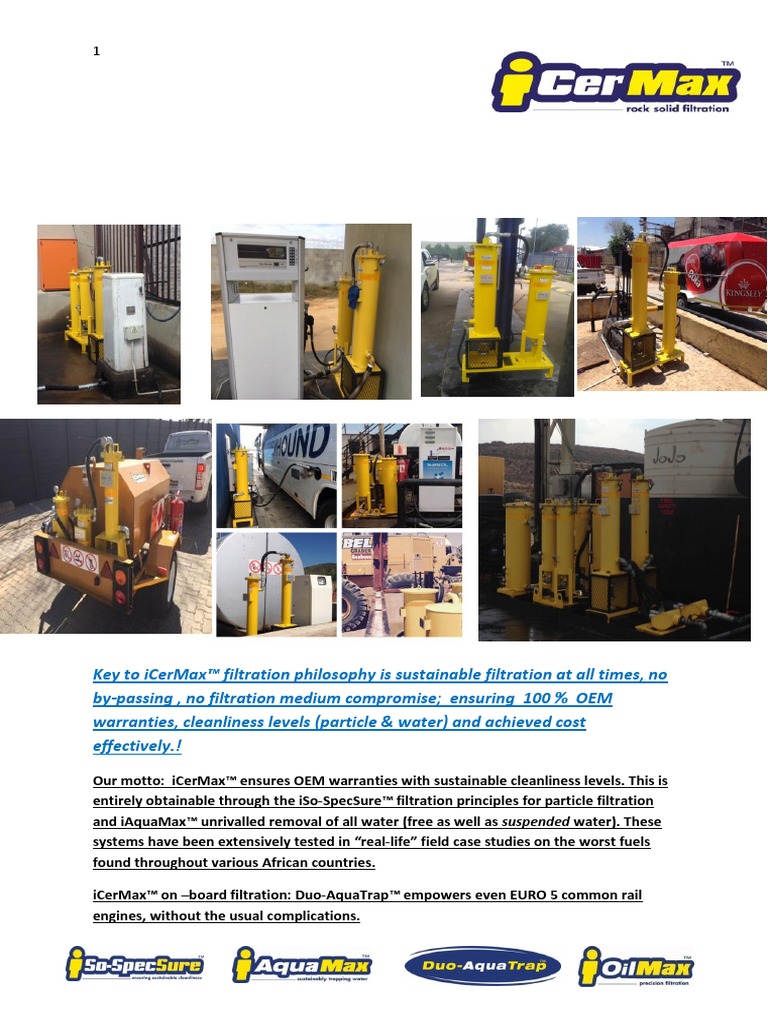 Intro iCerMax - iSo-SpecSure Bulk Tank Filtration | PDF | Filtration ...