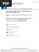 Listening Is Therapy Patient Interviewing From A Pain Science Perspective