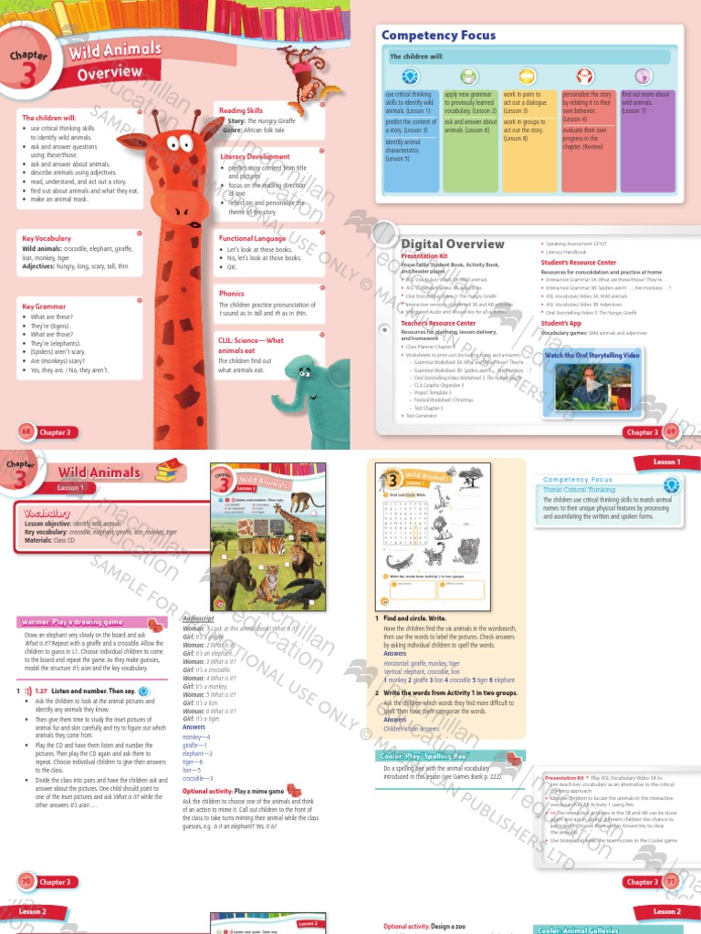 Wild Animals Learning Activities Guide | PDF | Storytelling | Literacy