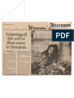 Yearning of the Self to Float Away in Freedom - Feature on Artist Meena chopra - Afternoon Despatch Courier Bombay - Thursday March 11 1993 - by Staff Reporter