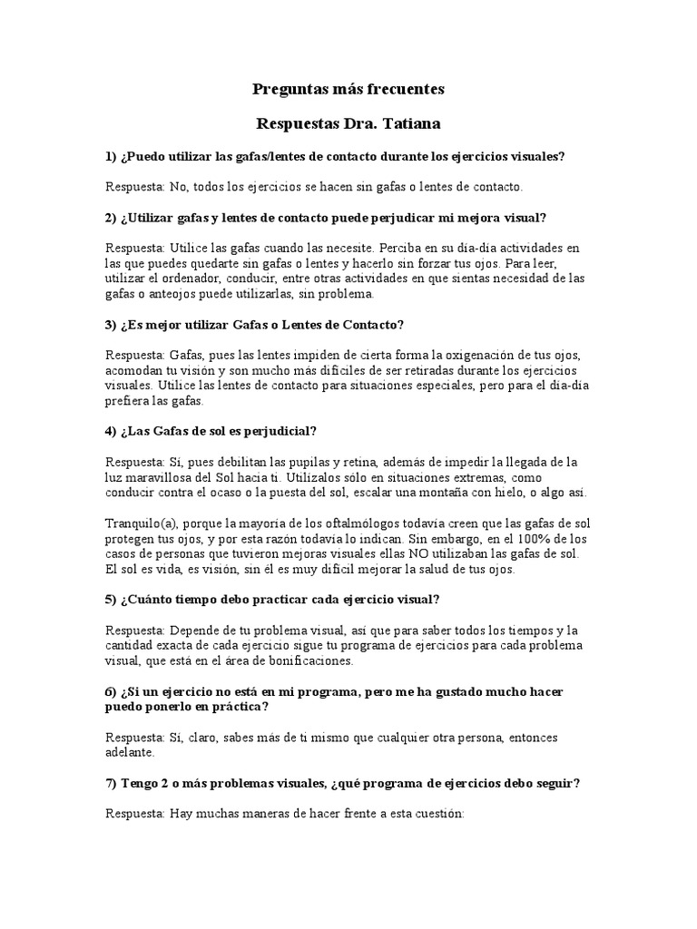 ABRA SUS OJOS FAQs Generales Del Curso Descargar gratis PDF Lentes
