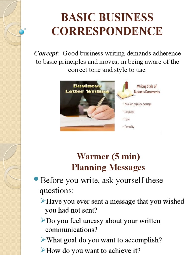 Basic Business Correspondence: Concept: Good Business Writing Demands ...