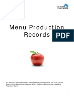 Menu Production Records