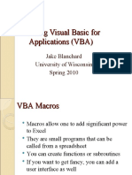 Using Visual Basic For Applications (VBA)