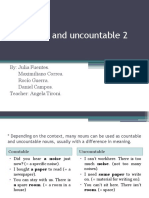 Countable and Uncountable 2: By: Julia Fuentes. Maximiliano Correa. Rocío Guerra. Daniel Campos. Teacher: Angela Tironi