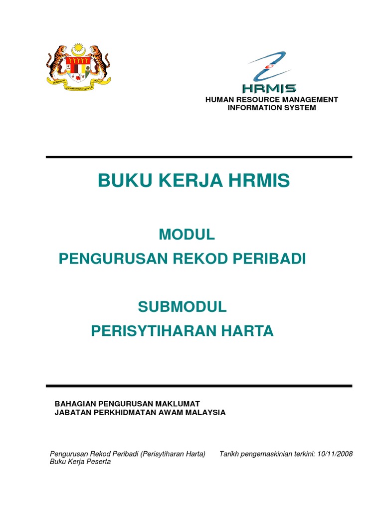 Manual Isytihar Harta Melalui HRMIS PDF PDF