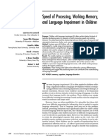 Speed and memory factors in language impaired children