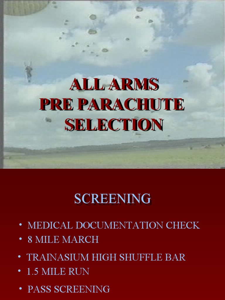 All Arms Pre Parachute Selection Guide | PDF | Technology & Engineering