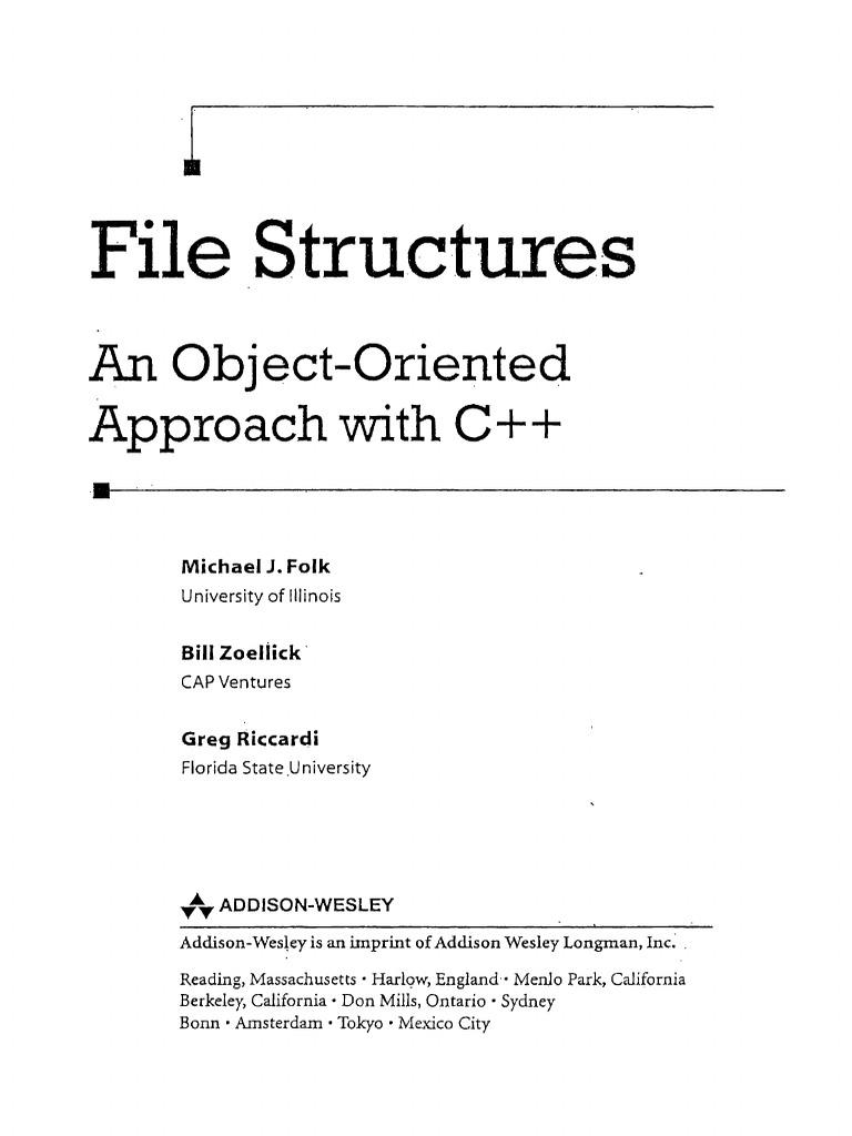 File Structures An Object-Oriented Approach PDF | PDF