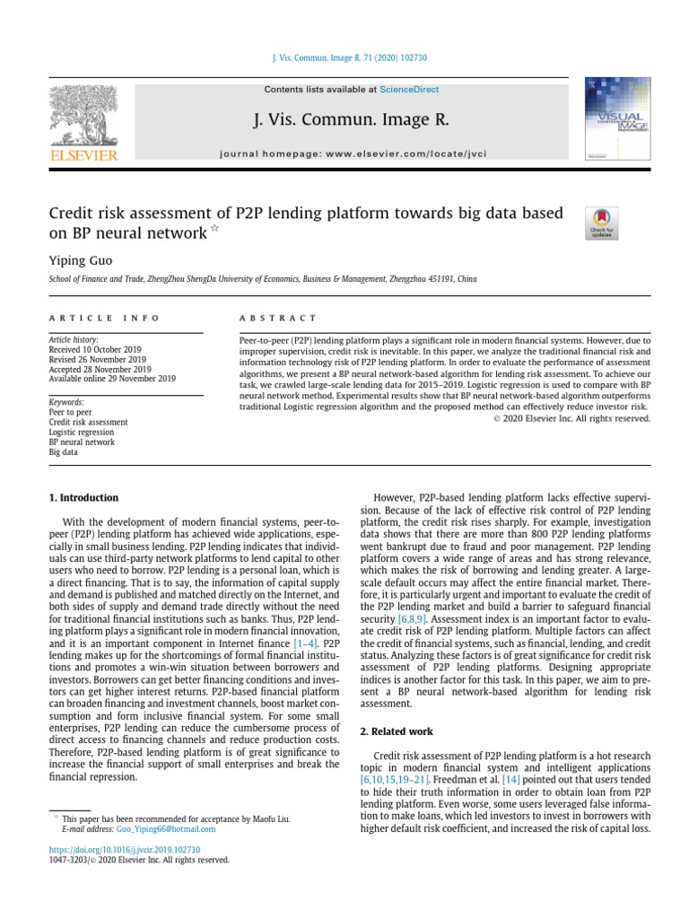 Credit Risk Assessment of P2P Lending Platform Towards Big Data Based ...