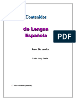 Contenidos de lengua española 3ero.