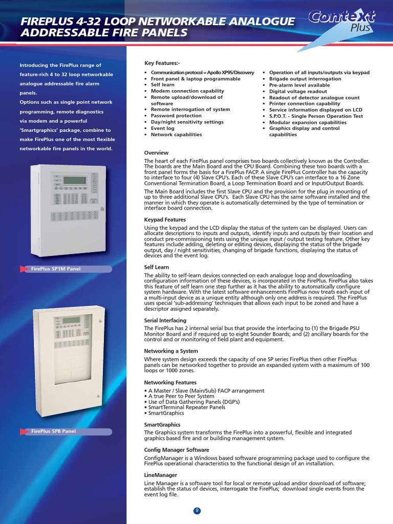 FirePlus 4-32 Loop Fire Alarm Panels | PDF | Office Equipment ...
