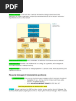 Topic 1: Financial Manager (3 Fundamental Questions)