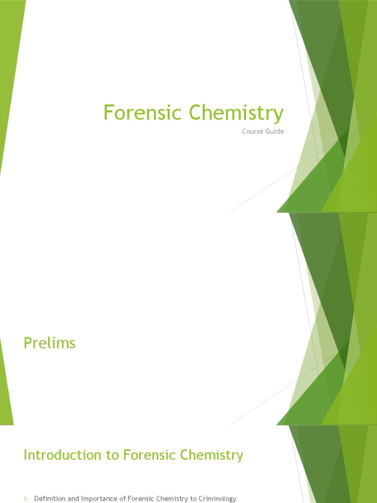 Forensic Chemistry: Course Guide | PDF | Forensic Science | Forensics