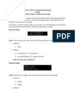 Object Oriented Programming Lab - Classes, Objects, Methods, User Input