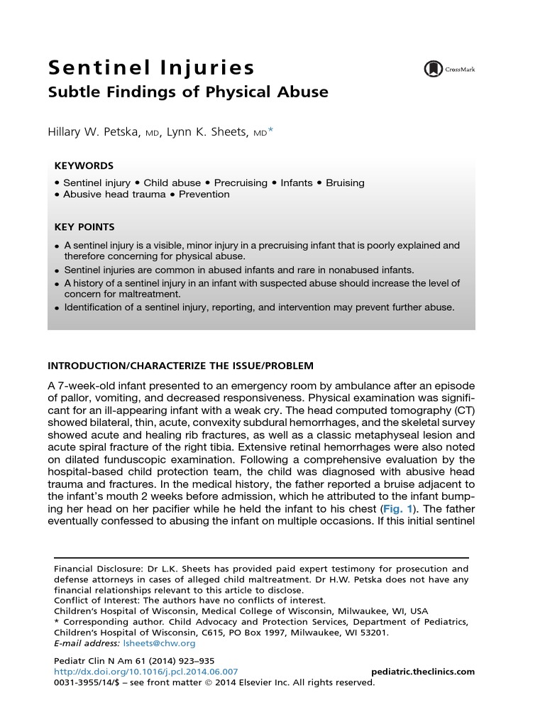 Sentinel Injuries: Signs of Child Abuse | PDF | Child Abuse | Physical ...