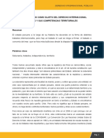 Estado Peruano Como Sujeto Del Derecho Internacional Público y Sus Competencias Territoriales