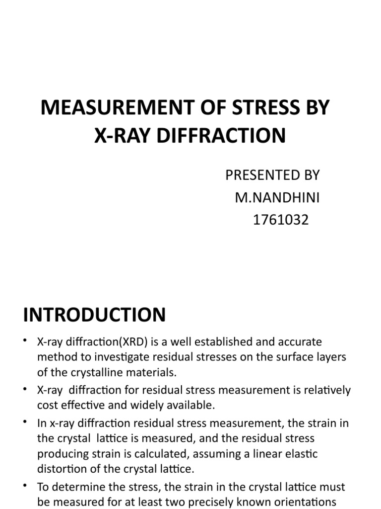 XRD for Residual Stress Measurement | PDF | X Ray Crystallography ...