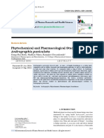 Phytochemical and Pharmacological Studies On Andrographis Paniculata