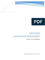 PSPINV002 Knowledge Assessment: Conduct An Investigation