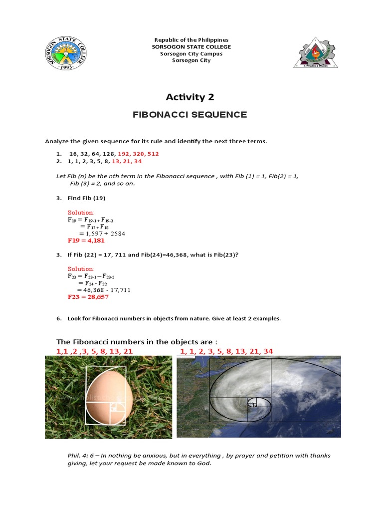 Fibonacci Sequence Analysis and Examples | PDF