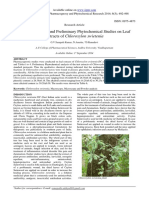 Pharmacognostic and Preliminary Phytochemical Studies On Leaf Extracts of Chloroxylon Swietenia