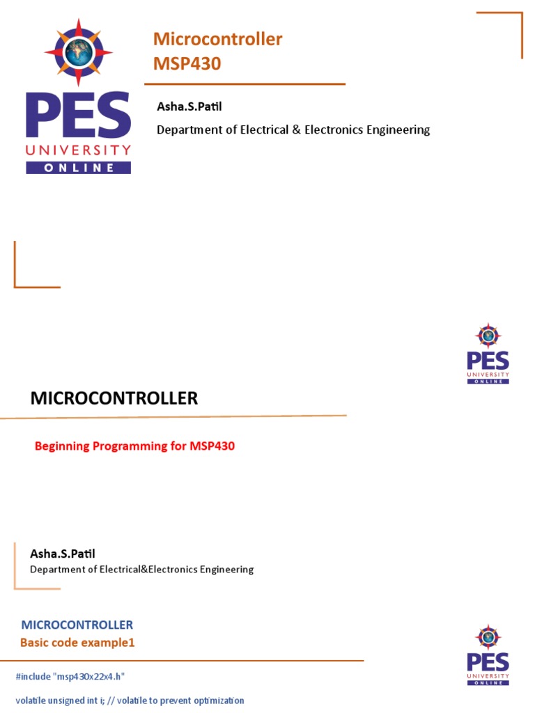 MSP430 - Class 11 - MSP430 Programming | PDF | Microcontroller ...