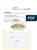 Intro To S&T: Learning Outcomes