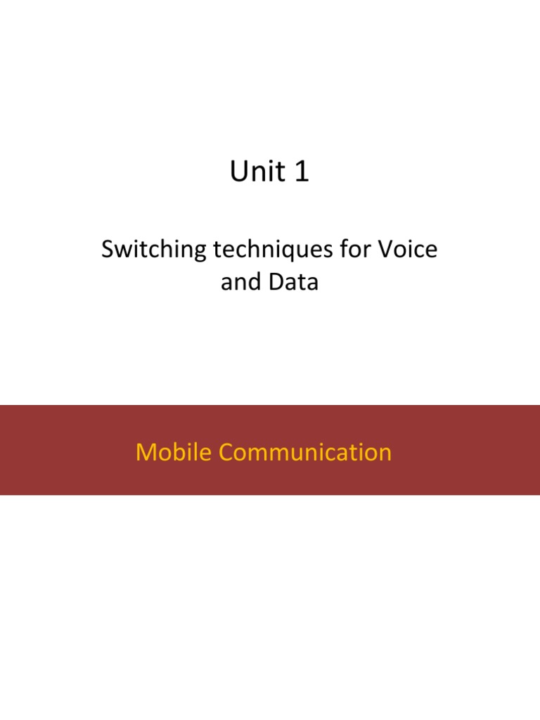 Unit 1 MC PDF Telephone Exchange Computer Network