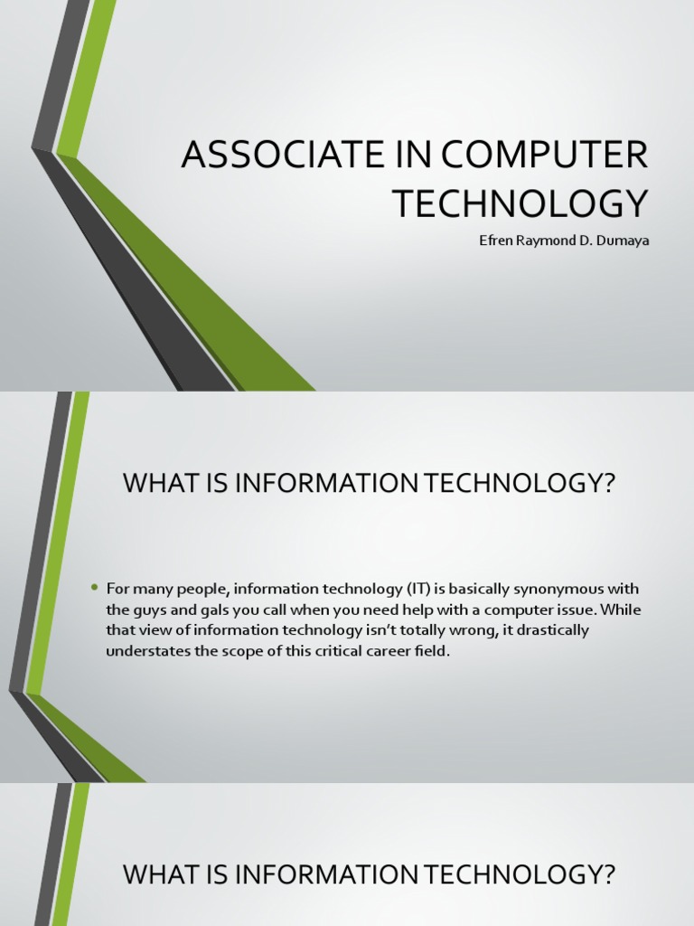 Associate in Computer Technology Overview | PDF | Programmer | Computer ...