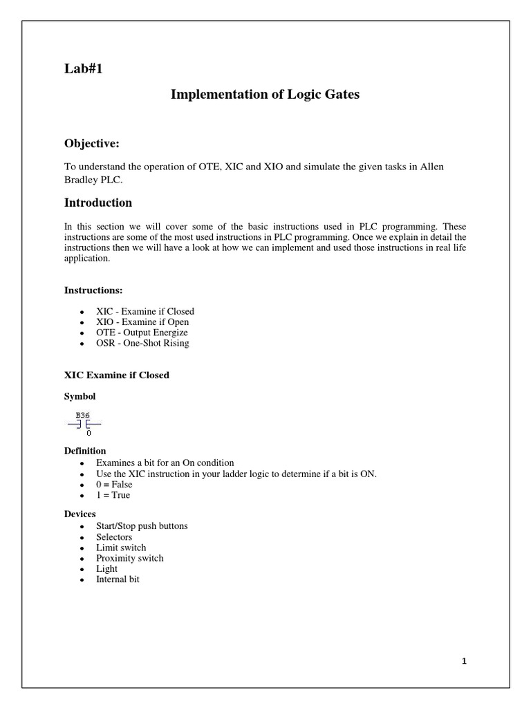 Lab1 Implementation of Logic Gates Objective Download Free PDF