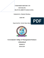Internship Report On MCB Bank Amc Branch Abbottabad (1320) : Government College of Management Sciences Abbottabad
