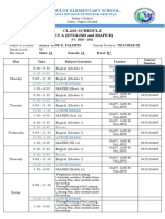 Class Schedule Set A (English and Mapeh) : Sandulot Elementary School