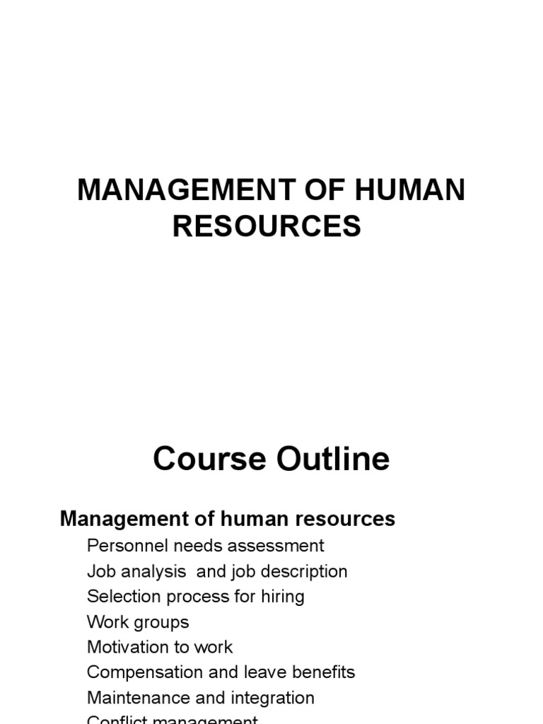 HR Management Course Outline | PDF | Motivation | Motivational