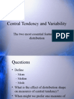 Central Tendency and Variability: The Two Most Essential Features of A Distribution