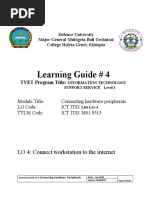 Learning Guide # 4: LO 4: Connect Workstation To The Internet