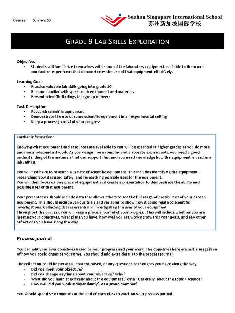 MYP G9 Lesson 76 Lab Skills Exploration TASK SHEET | PDF | Emission ...