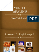 YUNIT I - Aralin 5 Pagkonsumo