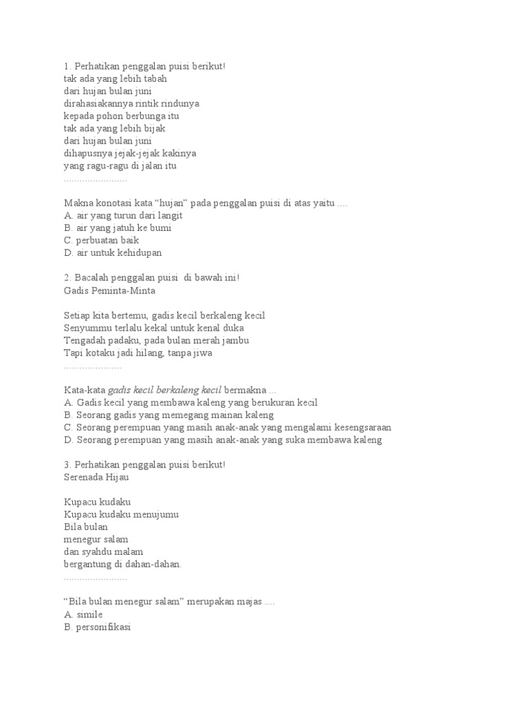 Latihan Soal Puisi 1